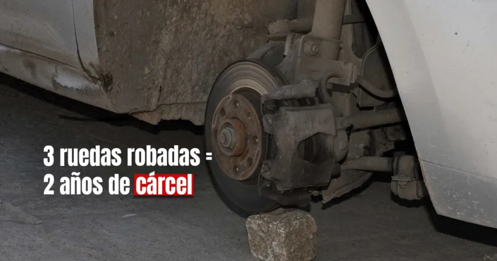 Un hombre fue condenado a dos años preso tras robar tres ruedas de un auto