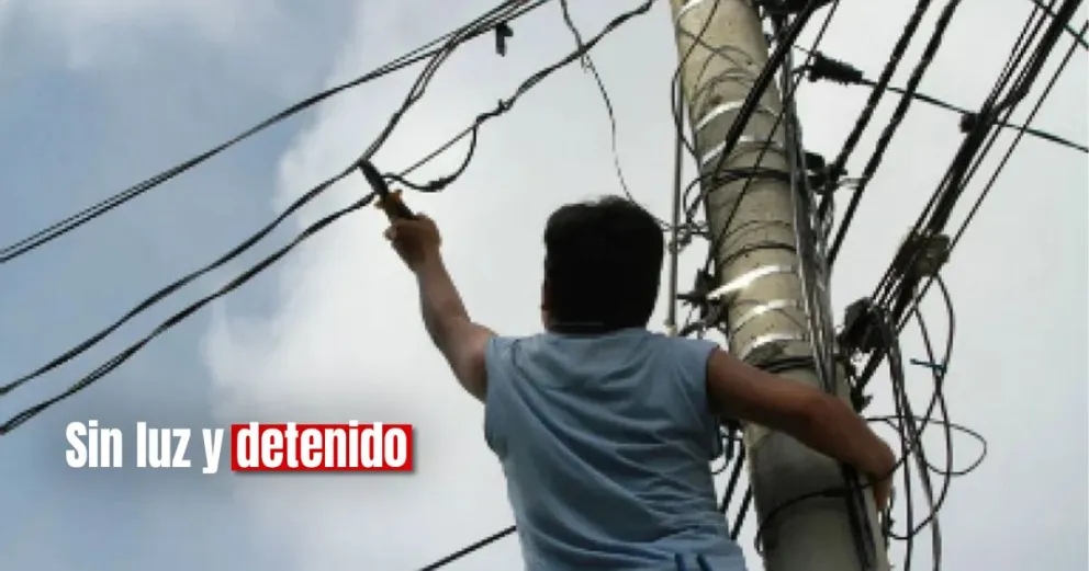 Dos sujetos detenidos por querer "colgarse" del medidor de la luz  