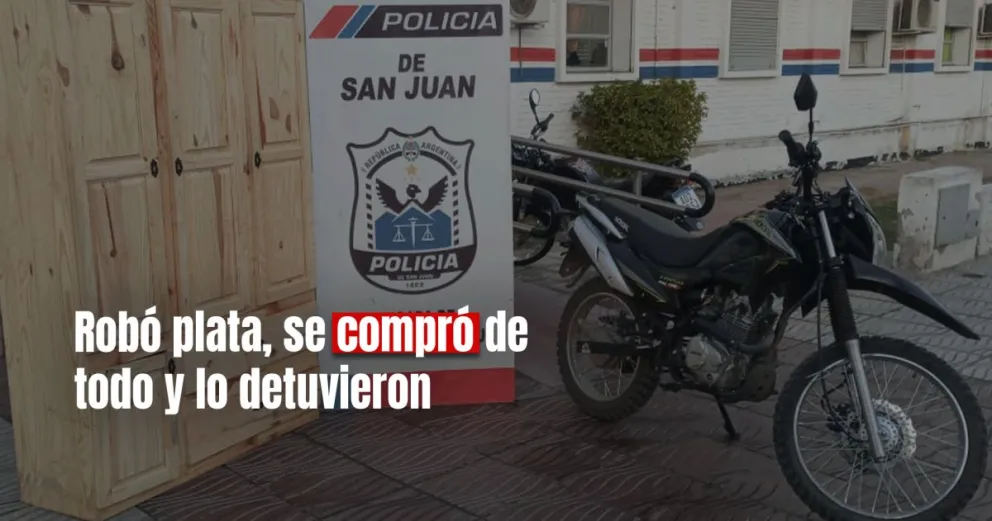 Un hombre fue detenido por robar dinero y gastarlo en una moto 0 km y otros bienes