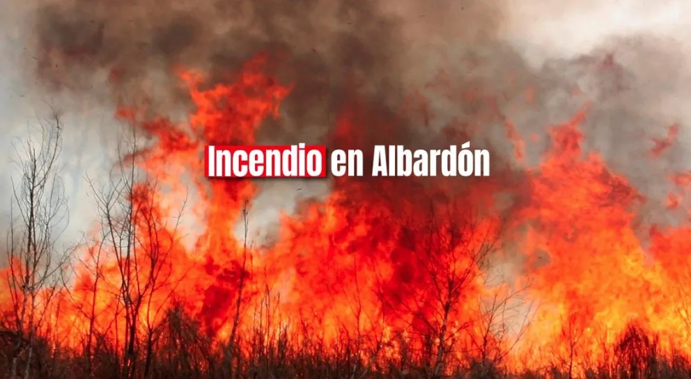 Preocupante incendio en Albardón: más de 10 viviendas en riesgo