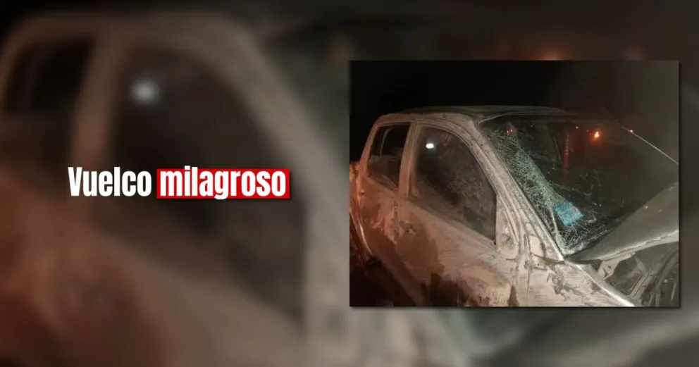 Tres sanjuaninos volcaron en su camioneta en la provincia de La Rioja 