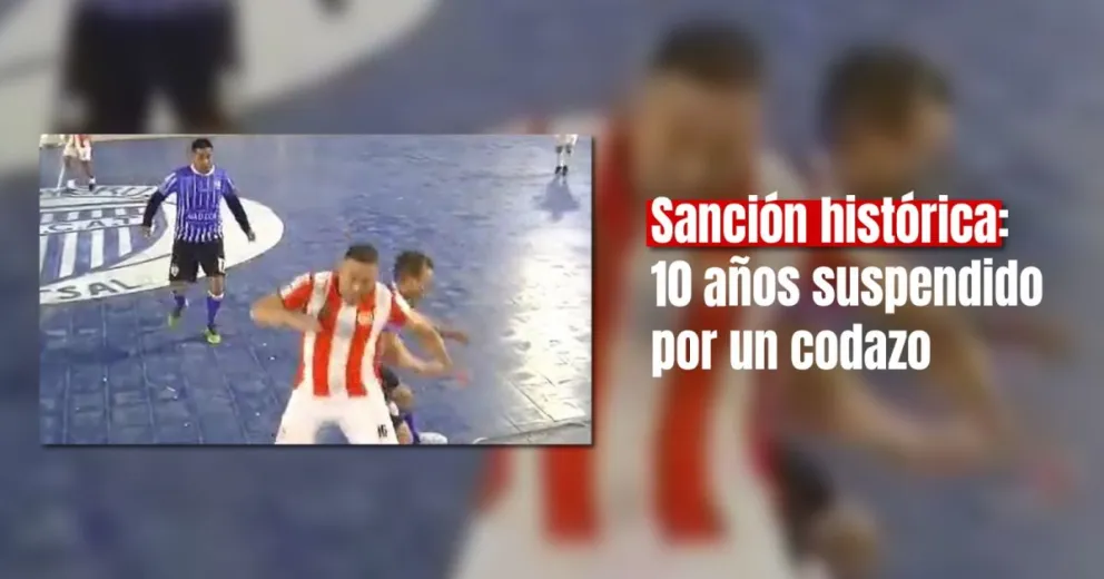 Un jugador de futsal fue suspendido por 10 años tras agredir a su rival con un codazo