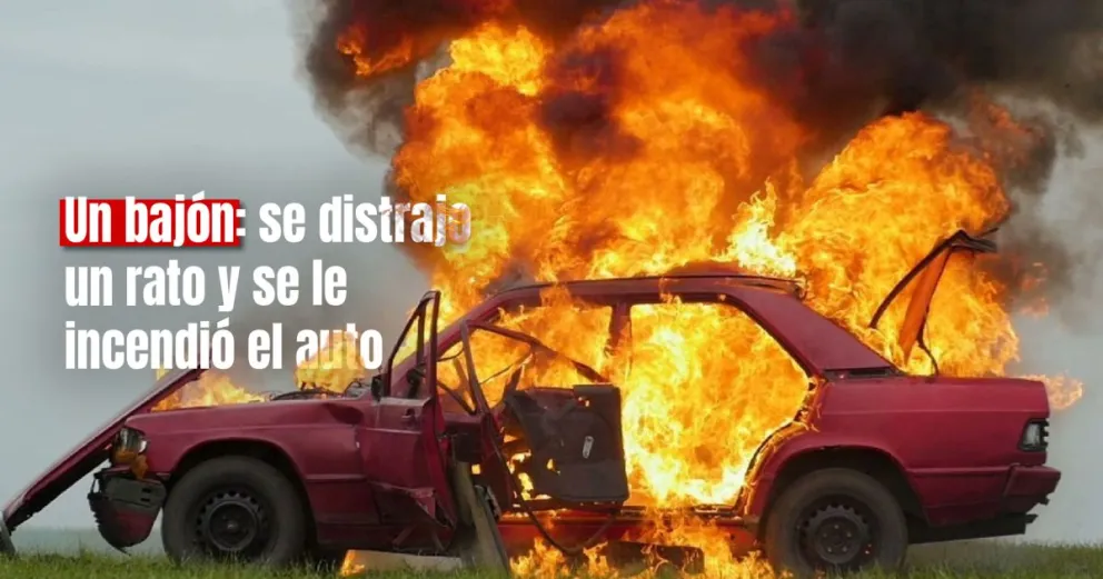 Estacionó el auto y se le incendió 