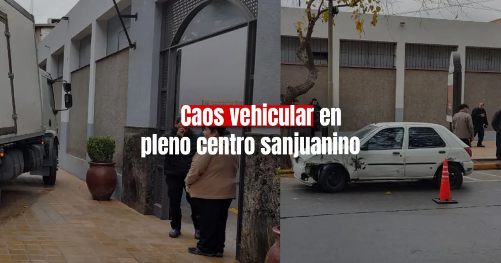 Un camión perdió el control, chocó y terminó impactando con la puerta de una cochería