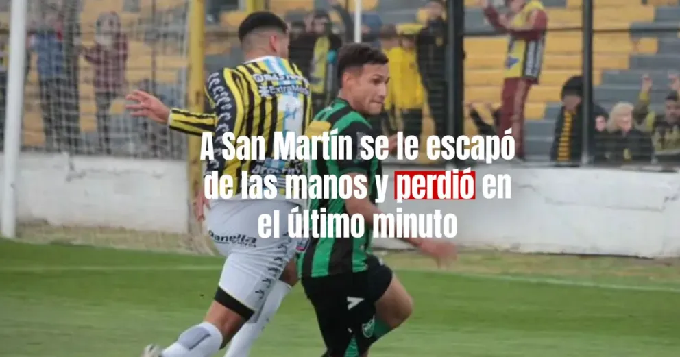 San Martín perdió en el último minuto ante Almirante Brown