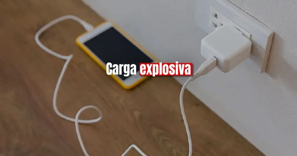 Le explotó el cargador del celular y casi se le incendia la casa 