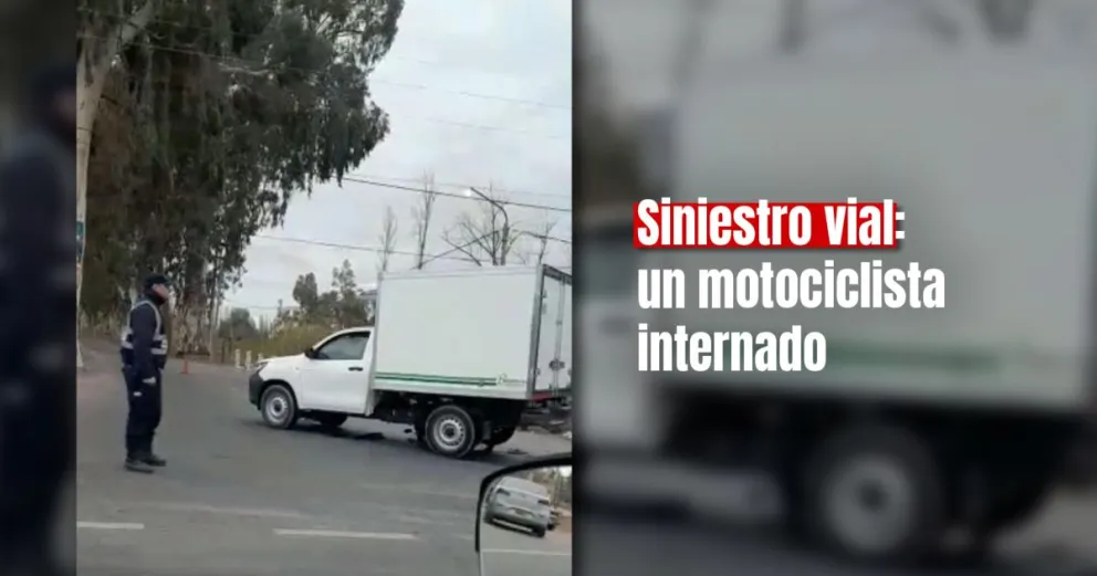 Un motociclista fue embestido por una camioneta sobre Ruta 20 