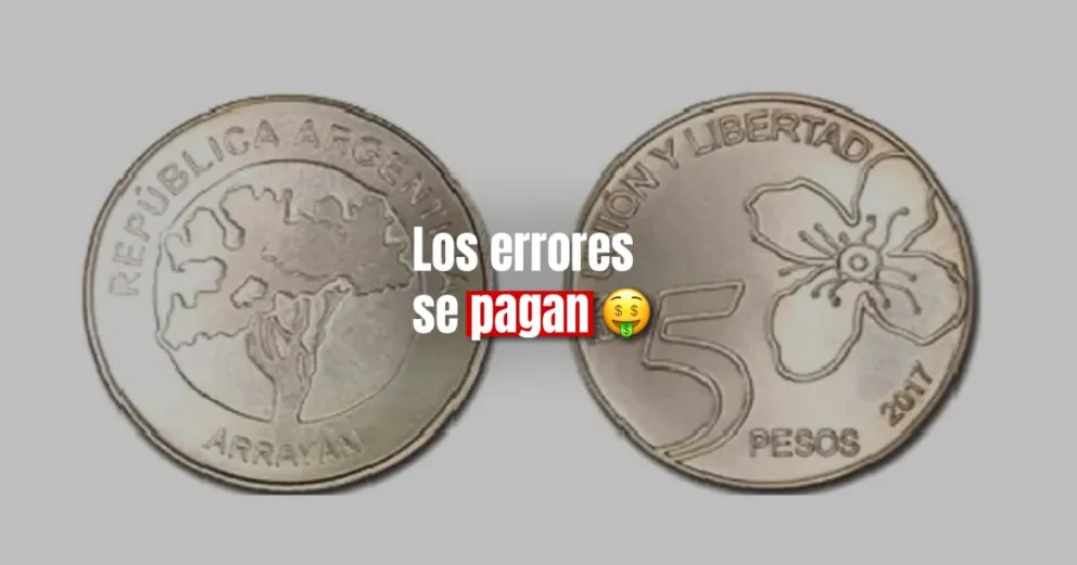 Una moneda de $5 con errores de impresión es comprada en el mercado a $800.000 