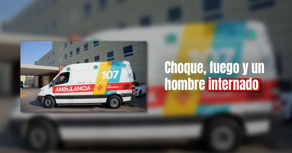 Impactó con un contenedor de basura y se prendió fuego su auto