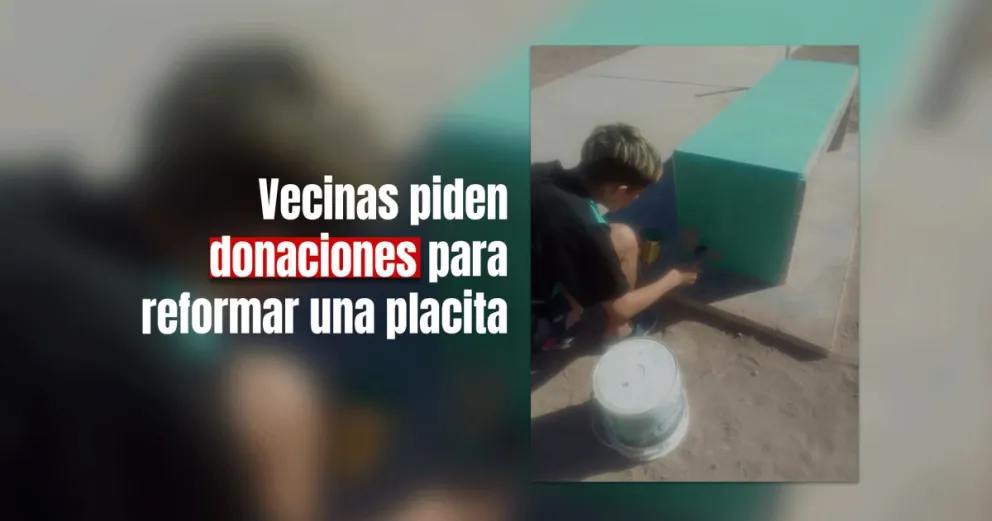 Las vecinas de un barrio de Pocito se organizaron para arreglar y pintar la plaza, pero necesitan donaciones