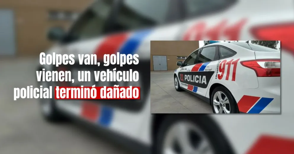 Un móvil policial fue dañado en una persecución 