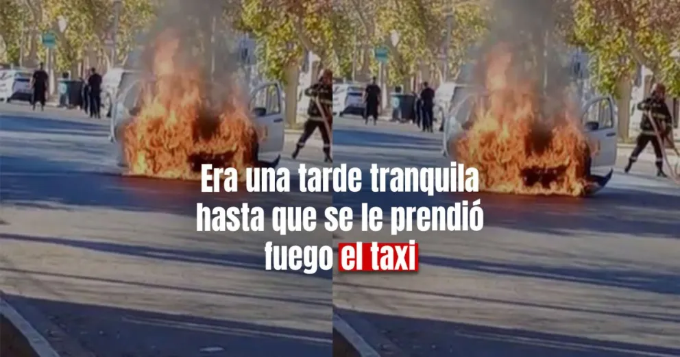 Un taxi ardió en llamas en Capital
