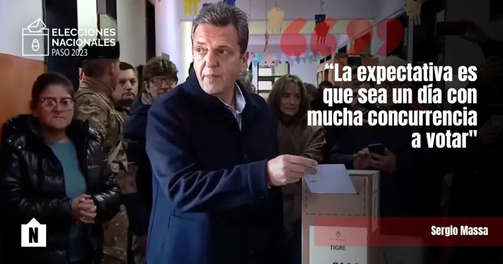 Massa ya votó en una escuela de Tigre y pidió reiteradamente que la gente vaya a las urnas