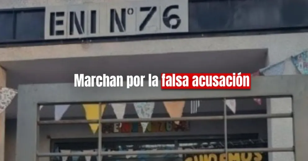 Docentes convocaron a una marcha para apoyar a la maestra del ENI Nro. 76 