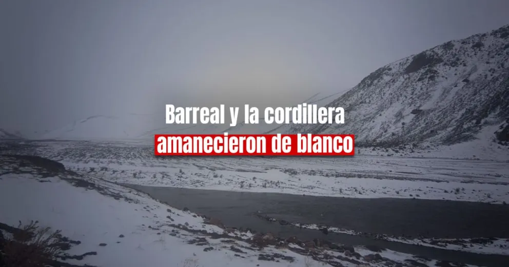 Barreal amaneció con una postal de domingo a pura nieve 