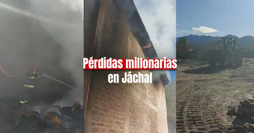 Devastador incendio en Jáchal: animales, plantaciones, pasto y hasta un galpón