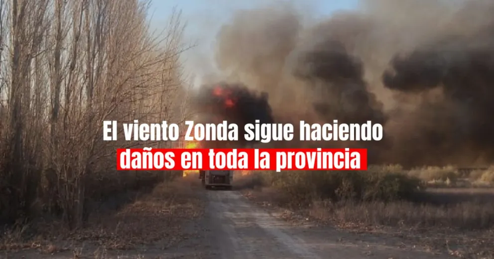 Incendios de pastizales en Caucete: cuatro casas en peligro