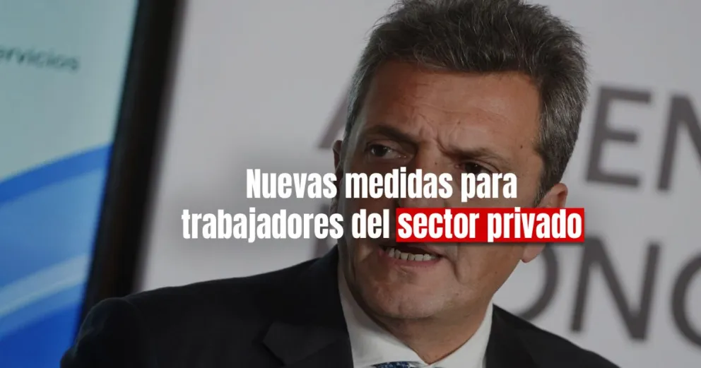 Massa anunció un pago extra para trabajadores con salarios netos de hasta 400.000 pesos 