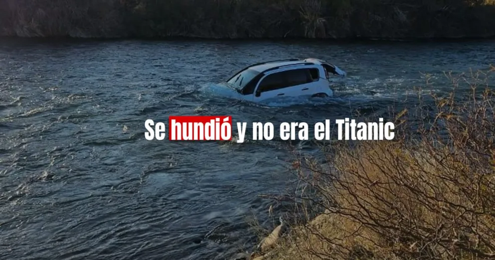 Una camioneta quedó bajo el agua por el desplazamiento del río en Zonda