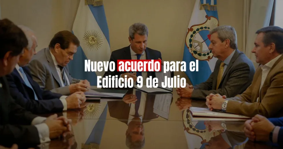 Gobierno y autoridades del Poder Judicial firmaron un acuerdo para la cesión del Edificio 9 de Julio 