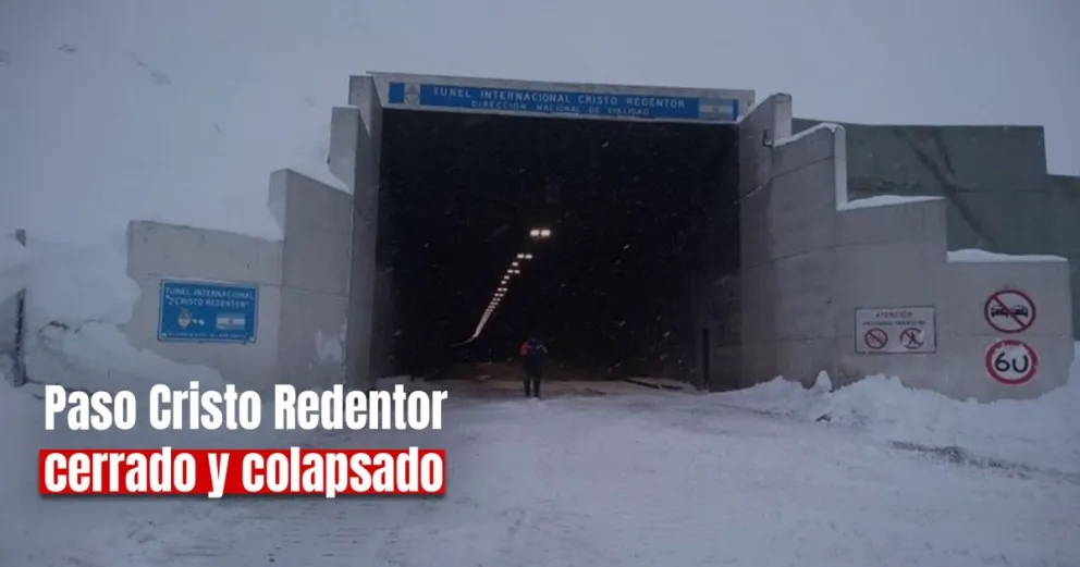 Afirman que el Paso Cristo Redentor estará cerrado hasta el jueves por las nevadas