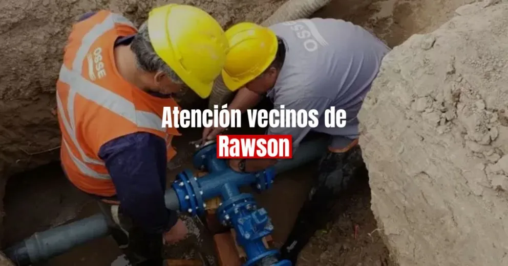 Un barrio de Rawson no tendrá agua potable el próximo miércoles 