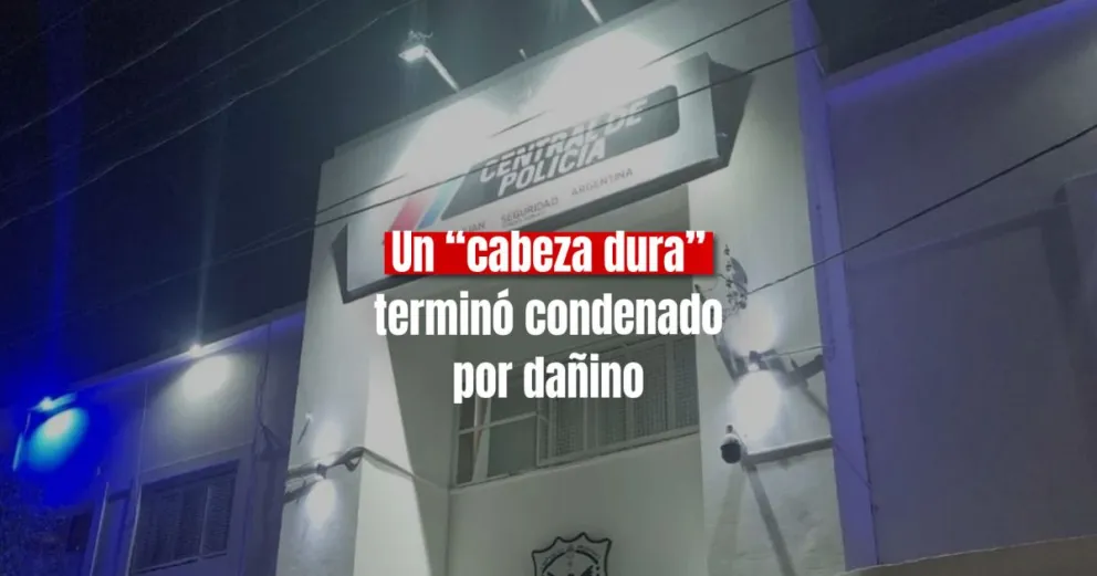 Rompió la ventana de un calabozo a los cabezazos y fue condenado