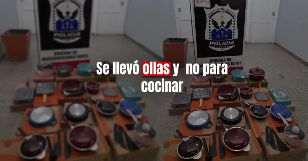 Detuvieron a un ladrón que había robado una gran cantidad de ollas ESSEN