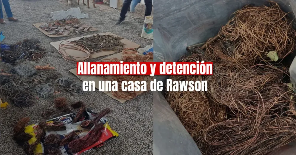 Allanamiento en Rawson: secuestran 78 kg de cobre 