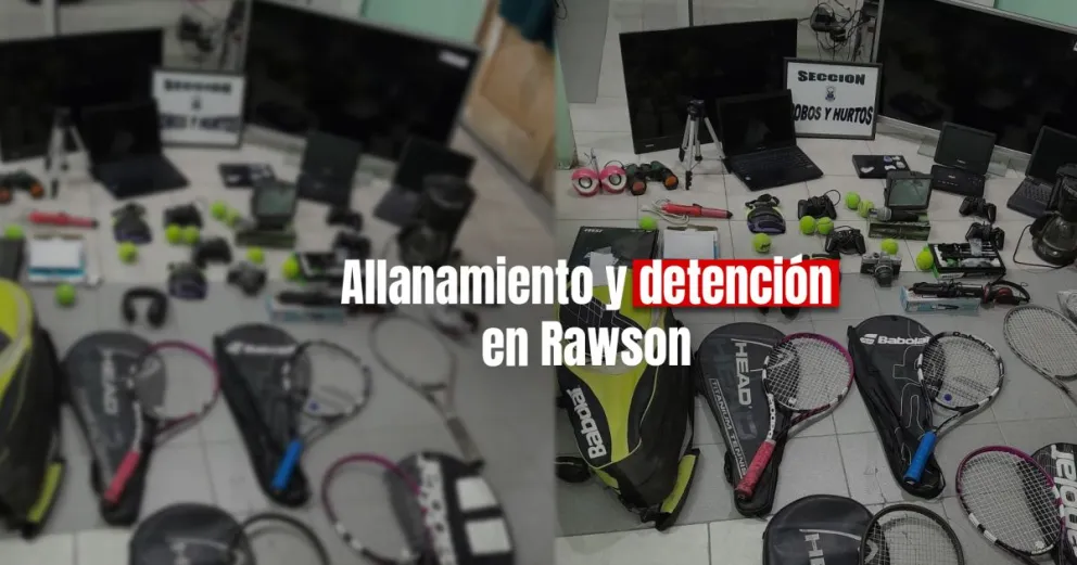 Policías allanaron una casa en Rawson, encontraron elementos robados y detuvieron a una persona 