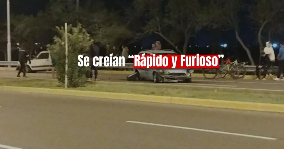 Dos autos chocaron mientras corrían picadas sobre avenida Libertador 