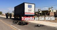  Un motociclista protagonizó un choque con un camión distribuirdor de bebidas 