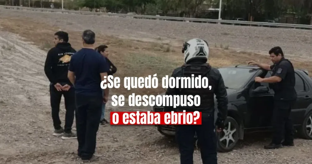 Perdió el control, se fue a la banquina y lo tuvo que sacar la Policía 