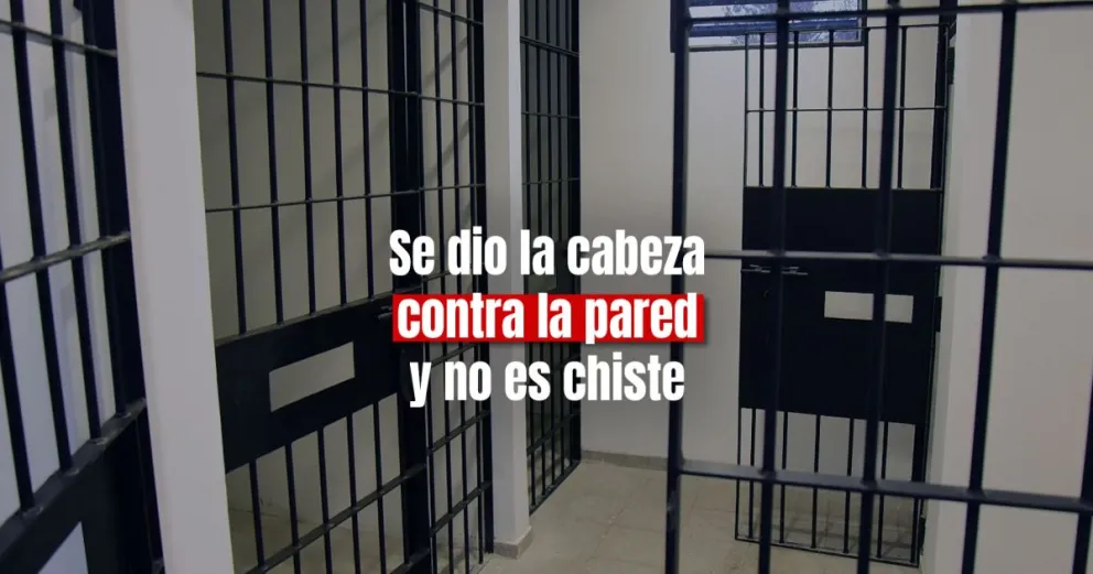 Lo llevaron detenido y rompió la pared de durlock de un calabozo de un cabezazo