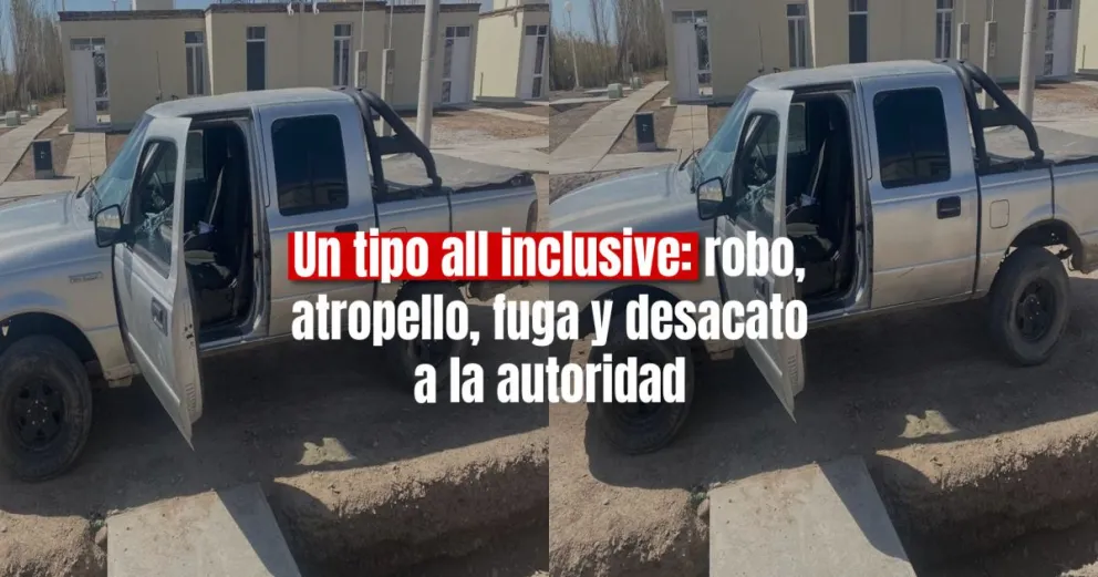 Atropelló con una camioneta robada, escapó y cuando lo fueron a detener, agredió a la Policía 