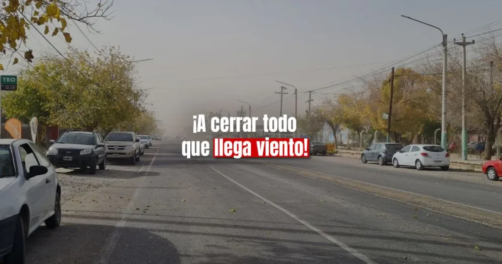 Emitieron alerta por la llegada de viento Sur a la provincia
