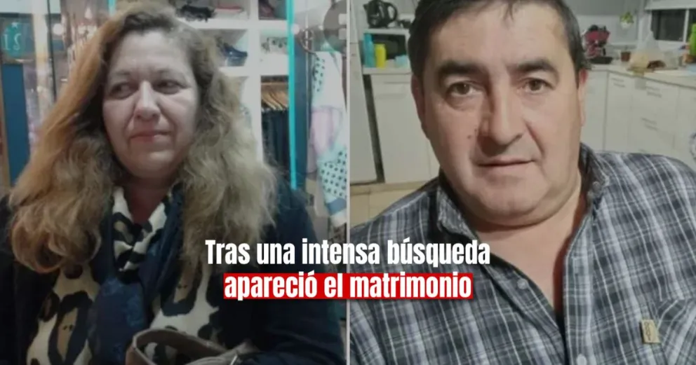 El matrimonio que era intensamente buscado apareció sano y salvo 