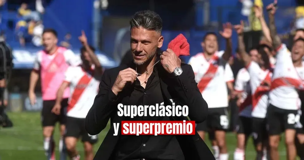 Demichelis premia al plantel de River por ganar el Superclásico