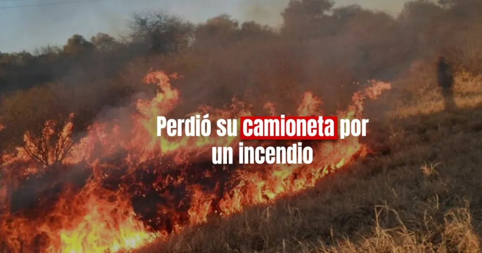 Un incendió de pastizales quemó una camioneta costosa 