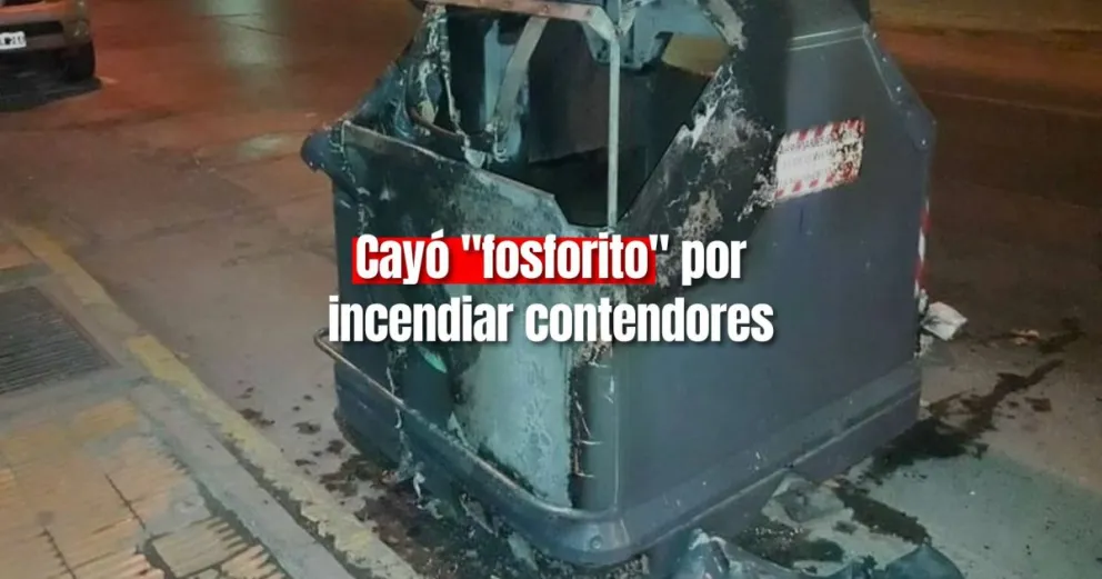 Un sanjuanino terminó preso tras incendiar cuatro contenedores de basura