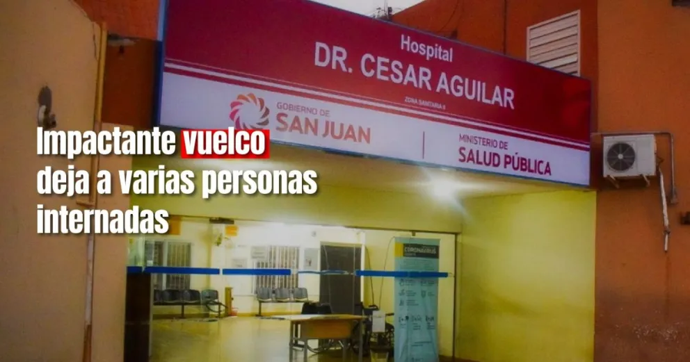 Cinco personas terminaron internadas tras volcar en Caucete