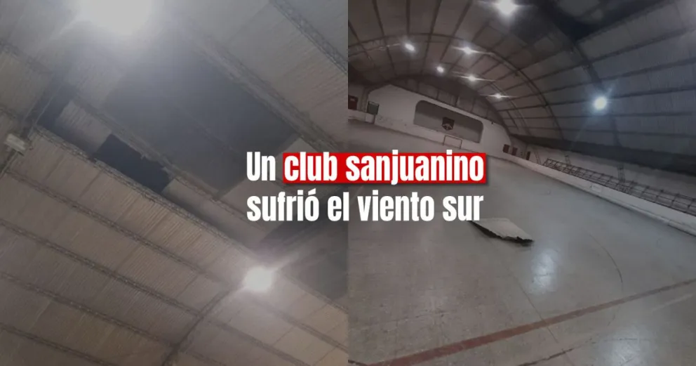 Por el viento sur, el club Aberastain perdió parte del techo