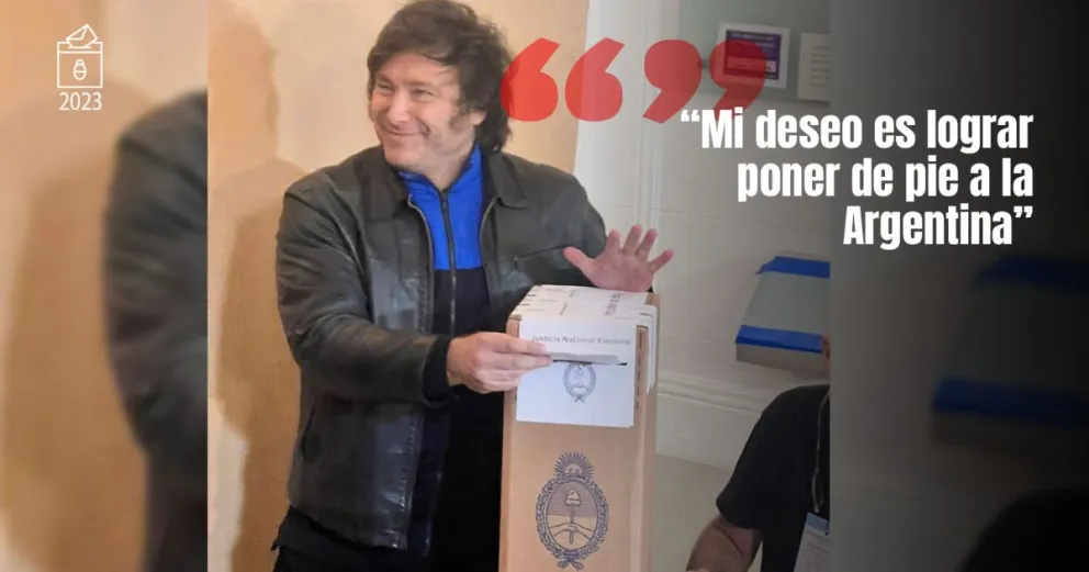 Caos y entusiasmo: Javier Milei vota en su cumpleaños rodeado de seguidores