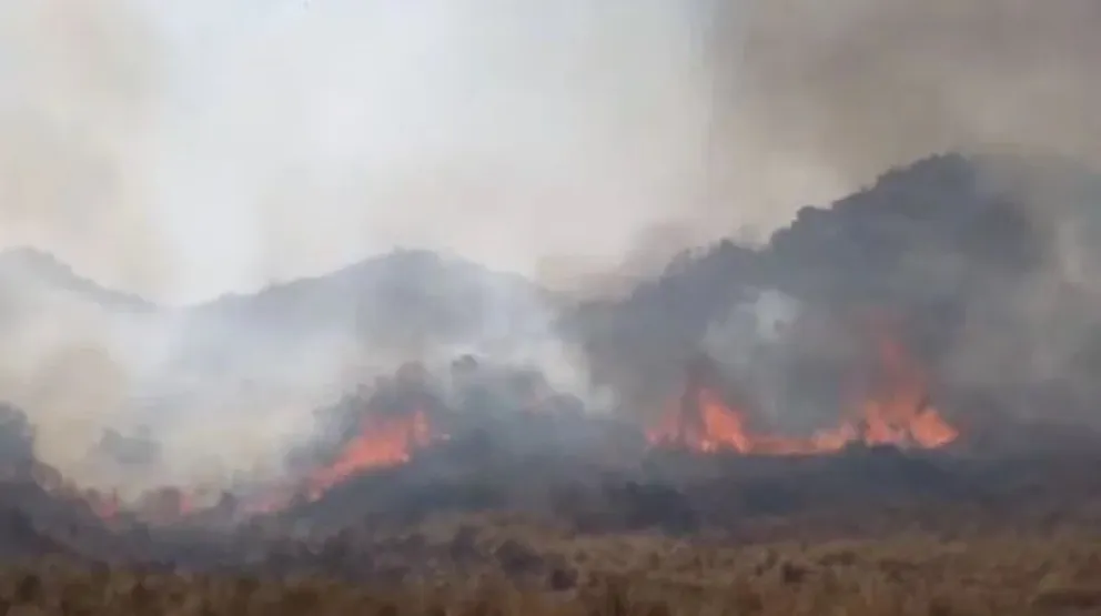 El viento Zonda ocasionó intensos incendios en las Sierras de Ullum