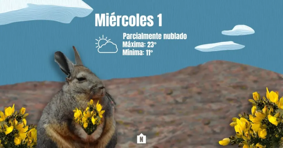 Miércoles parcialmente nublado y con probabilidades de lluvia