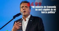 Sergio Massa aseguró que su ministro de Economía no será de su riñón político 