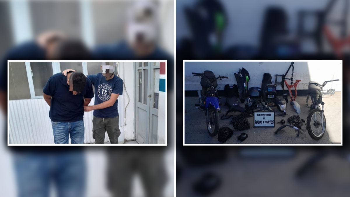 Tras varios allanamientos descubrieron una casa en Rivadavia donde desarmaban motos robadas