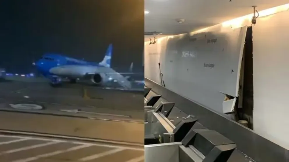 Las fuertes ráfagas de viento movieron aviones en el aeropuerto de Ezeiza y Aeroparque 