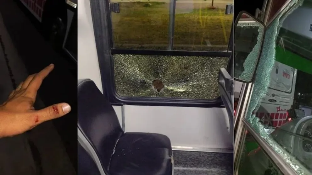 Cuatro colectivos fueron apedreados en Chimbas y un chofer terminó con una mano herida