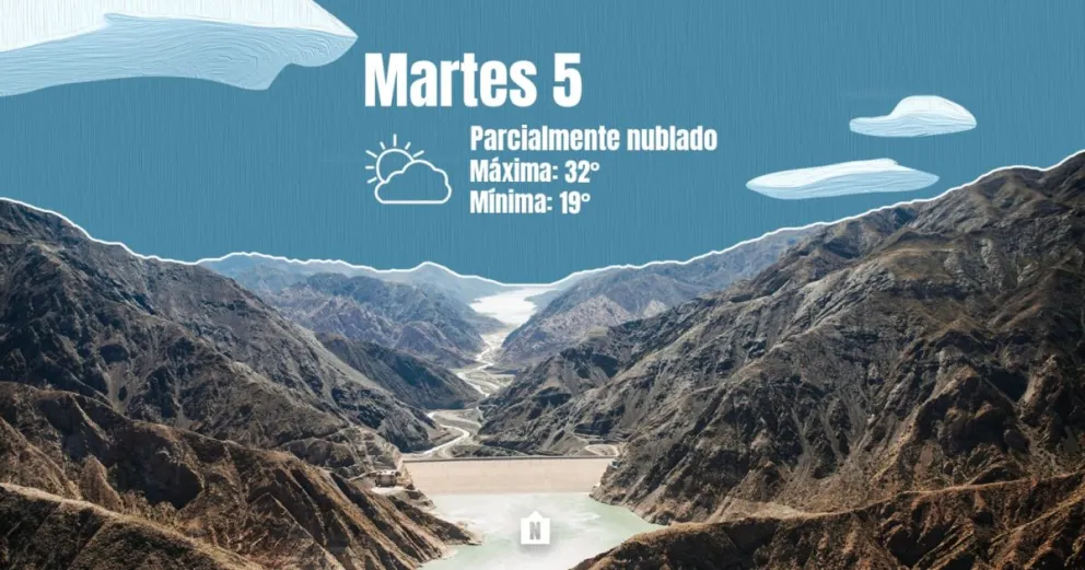 Martes parcialmente nublado y una máxima de 32º